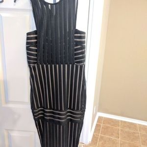 Fashion nova black dress with nude underlay